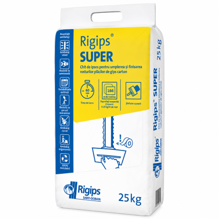 Chit pentru umplere și finisare rosturi gips-carton Rigips Super, 25 kg